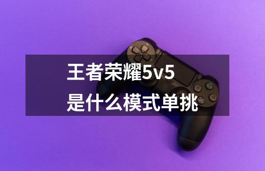 王者荣耀5v5是什么模式单挑-第1张-游戏资讯-龙启科技