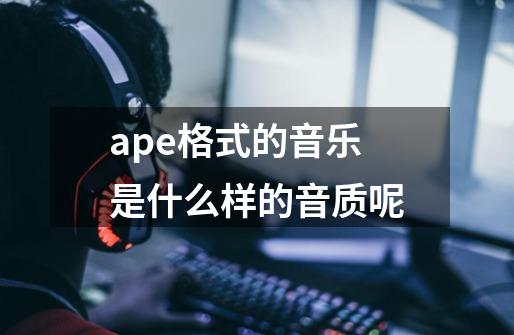 ape格式的音乐是什么样的音质呢-第1张-游戏资讯-龙启科技