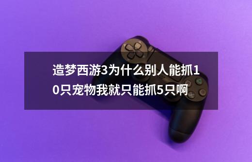 造梦西游3为什么别人能抓10只宠物我就只能抓5只啊-第1张-游戏资讯-龙启科技