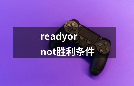 readyornot胜利条件-第1张-游戏资讯-龙启科技