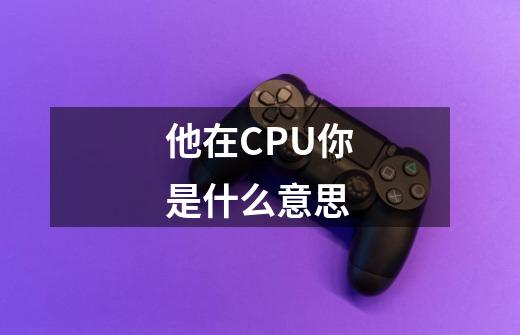 他在CPU你是什么意思-第1张-游戏资讯-龙启科技