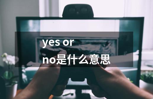 yes or no是什么意思-第1张-游戏资讯-龙启科技