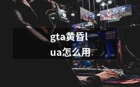 gta黄昏lua怎么用-第1张-游戏资讯-龙启科技