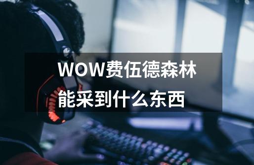 WOW费伍德森林能采到什么东西-第1张-游戏资讯-龙启科技