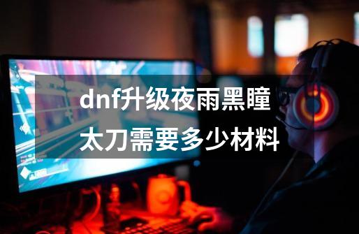 dnf升级夜雨黑瞳太刀需要多少材料-第1张-游戏资讯-龙启科技