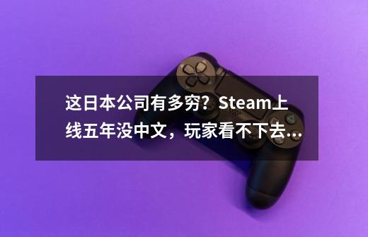 这日本公司有多穷？Steam上线五年没中文，玩家看不下去：帮你翻-第1张-游戏资讯-龙启科技