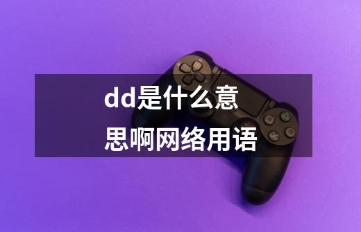 dd是什么意思啊网络用语-第1张-游戏资讯-龙启科技