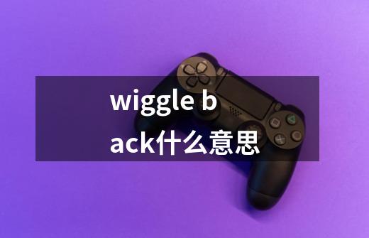 wiggle back什么意思-第1张-游戏资讯-龙启科技