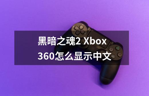 黑暗之魂2 Xbox360怎么显示中文-第1张-游戏资讯-龙启科技