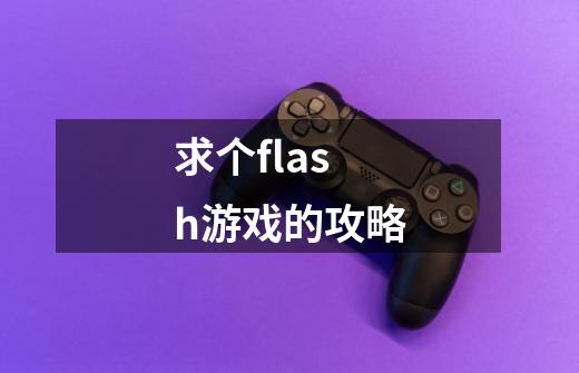 求个flash游戏的攻略-第1张-游戏资讯-龙启科技