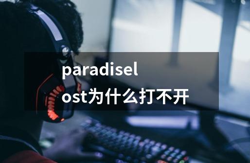 paradiselost为什么打不开-第1张-游戏资讯-龙启科技