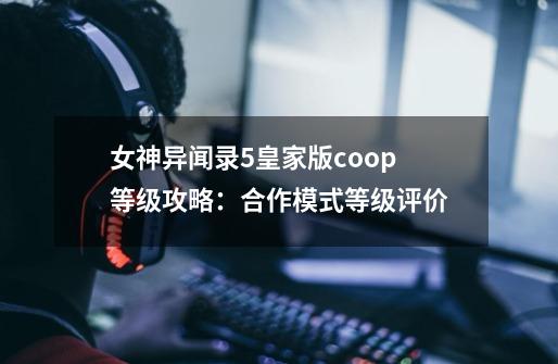 女神异闻录5皇家版coop等级攻略：合作模式等级评价-第1张-游戏资讯-龙启科技