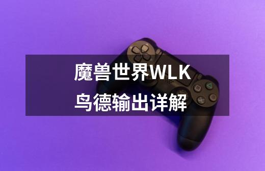 魔兽世界WLK鸟德输出详解-第1张-游戏资讯-龙启科技