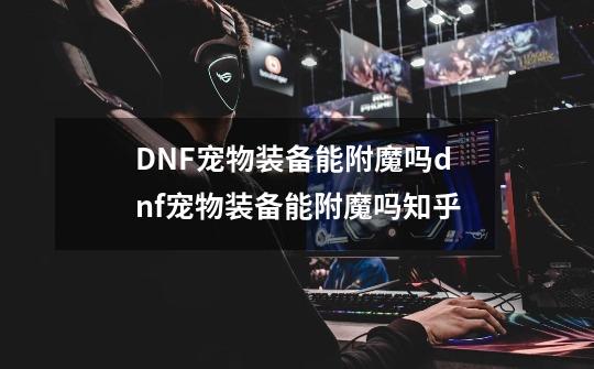 DNF宠物装备能附魔吗dnf宠物装备能附魔吗知乎-第1张-游戏资讯-龙启科技