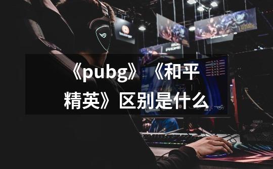 《pubg》《和平精英》区别是什么-第1张-游戏资讯-龙启科技