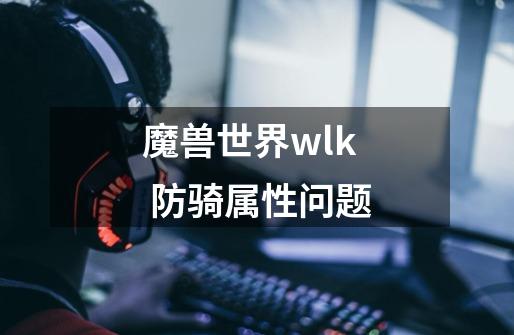 魔兽世界wlk 防骑属性问题-第1张-游戏资讯-龙启科技