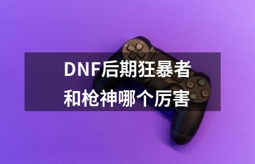 DNF后期狂暴者和枪神哪个厉害-第1张-游戏资讯-龙启科技