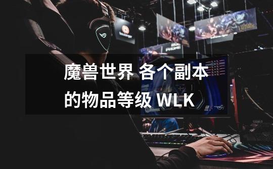 魔兽世界 各个副本的物品等级 WLK-第1张-游戏资讯-龙启科技