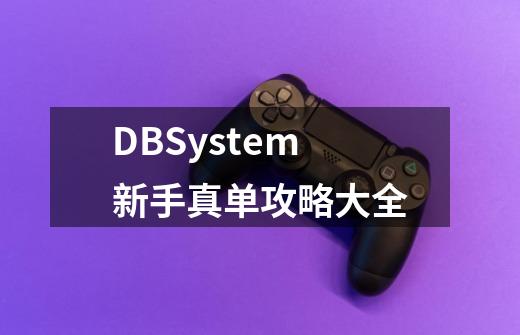 DBSystem新手真单攻略大全-第1张-游戏资讯-龙启科技