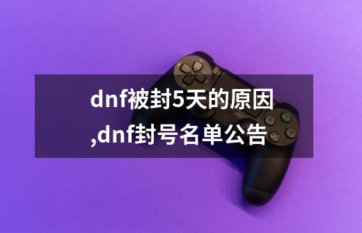 dnf被封5天的原因,dnf封号名单公告-第1张-游戏资讯-龙启科技