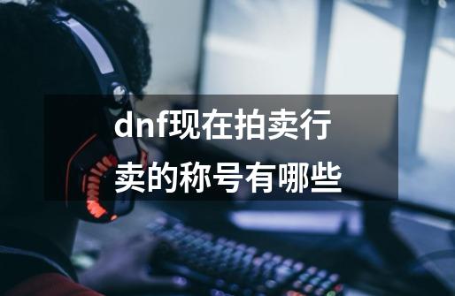 dnf现在拍卖行卖的称号有哪些-第1张-游戏资讯-龙启科技