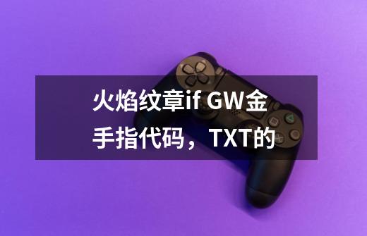 火焰纹章if GW金手指代码，TXT的-第1张-游戏资讯-龙启科技