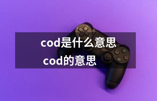 cod是什么意思 cod的意思-第1张-游戏资讯-龙启科技