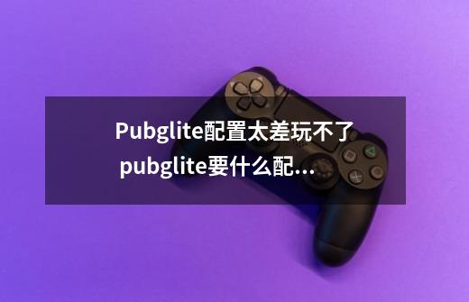 Pubglite配置太差玩不了 pubglite要什么配置-第1张-游戏资讯-龙启科技