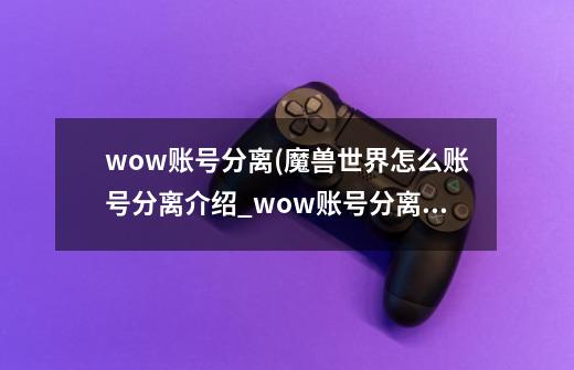 wow账号分离(魔兽世界怎么账号分离介绍_wow账号分离(魔兽世界怎么账号分离是什么-第1张-游戏资讯-龙启科技