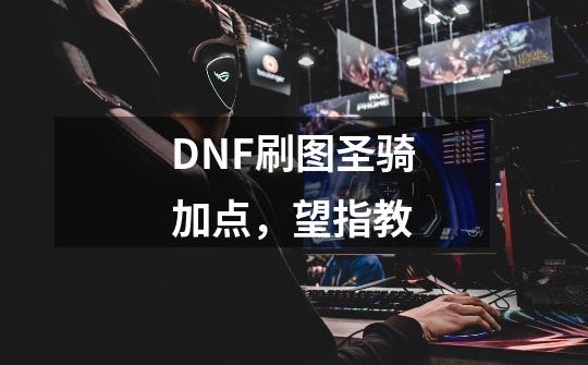 DNF刷图圣骑加点，望指教-第1张-游戏资讯-龙启科技