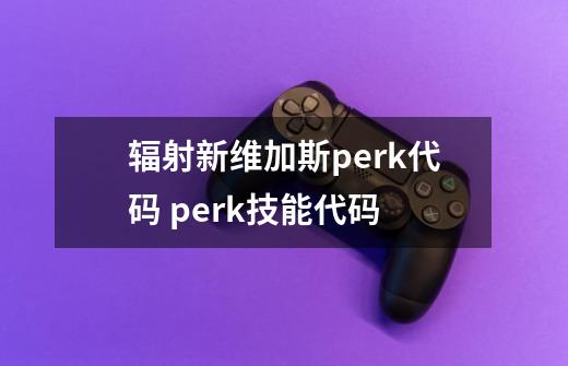 辐射新维加斯perk代码 perk技能代码-第1张-游戏资讯-龙启科技