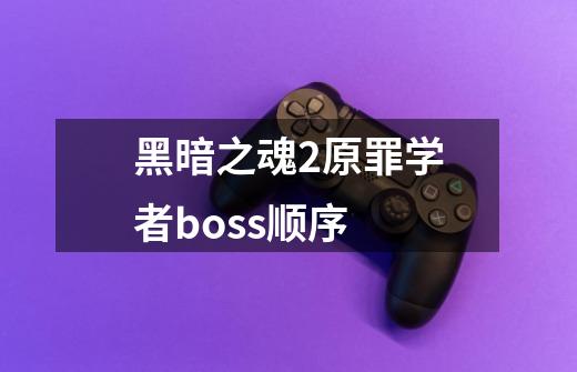 黑暗之魂2原罪学者boss顺序-第1张-游戏资讯-龙启科技