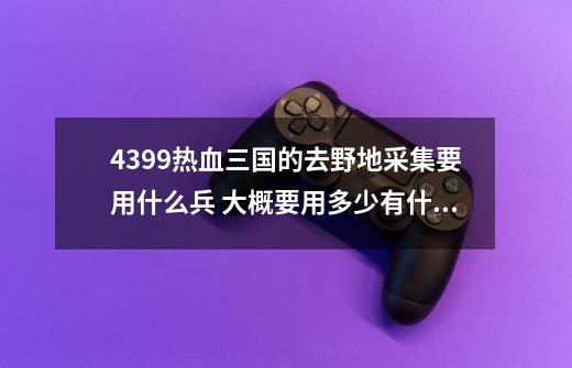 4399热血三国的去野地采集要用什么兵 大概要用多少有什么比例没-第1张-游戏资讯-龙启科技