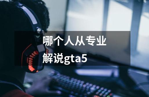 哪个人从专业解说gta5-第1张-游戏资讯-龙启科技