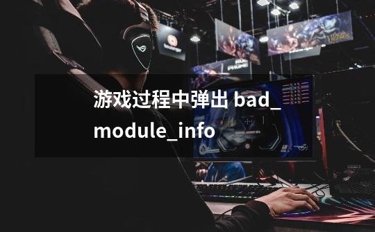 游戏过程中弹出 bad_module_info-第1张-游戏资讯-龙启科技