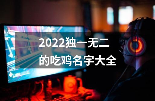 2022独一无二的吃鸡名字大全-第1张-游戏资讯-龙启科技