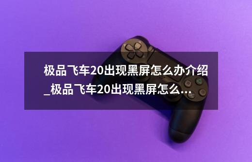 极品飞车20出现黑屏怎么办介绍_极品飞车20出现黑屏怎么办是什么-第1张-游戏资讯-龙启科技